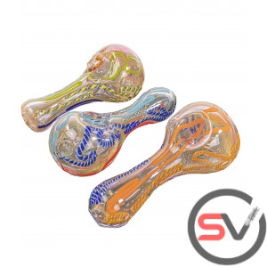 PINK CORAL GLASS HAND PIPE 5inch 1CT